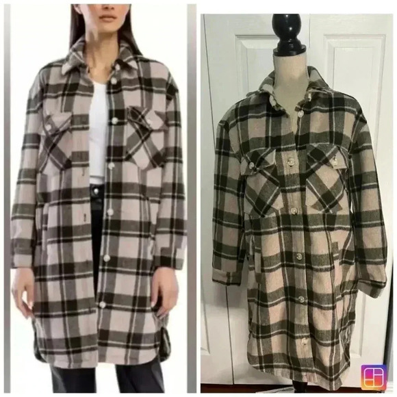 Blank NYC Plaid Long Line Shacket Jacket Women's Grunge y2k - Picture 1 of 1